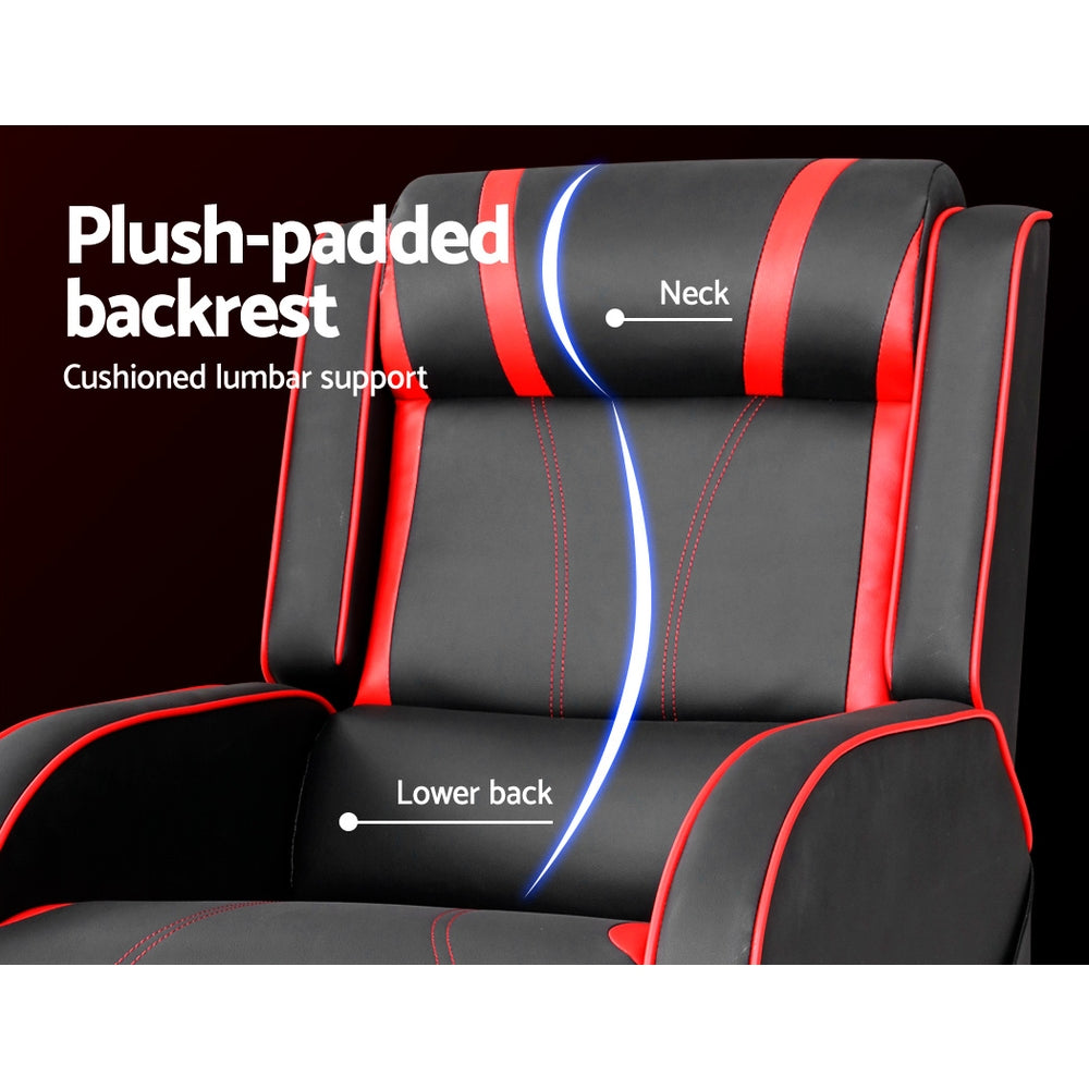 NNEDSZ Recliner Chair Gaming Racing Armchair Lounge Sofa Chairs Leather Black